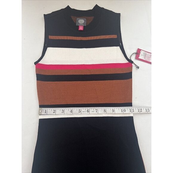 Vince Camuto Womens XS Petite Black Striped Casual Sweaterdress Stretch New - Picture 6 of 9